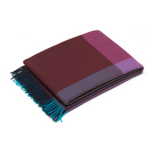 Load image into Gallery viewer, Colour Block Blankets coperta blu - bordeaux