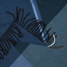 Load image into Gallery viewer, Colour Block Blankets coperta nero-blu