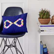 Load image into Gallery viewer, Cuscino Embroidered Pillows Double Heart 2, blu