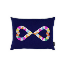 Load image into Gallery viewer, Cuscino Embroidered Pillows Double Heart 2, blu