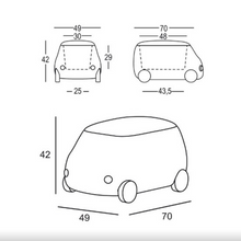 Load image into Gallery viewer, Plust Van porta giocattoli con ruote in frassino