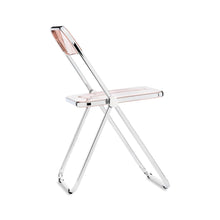 Load image into Gallery viewer, Sedia Plia (struttura cromata seduta rosa fumè)