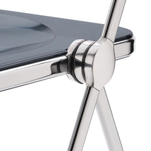 Load image into Gallery viewer, Sedia Plia (struttura cromata seduta nero fumè)