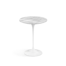 Load image into Gallery viewer, Tavolino Saarinen Ø 41 base bianca e piano in marmo statuarietto