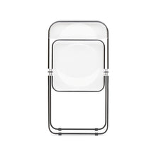 Load image into Gallery viewer, Sedia Plia (struttura nera seduta trasparente)