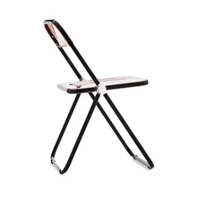 Load image into Gallery viewer, Sedia Plia (struttura nera seduta rosa fumè)