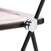 Load image into Gallery viewer, Sedia Plia (struttura nera seduta rosa fumè)