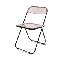 Load image into Gallery viewer, Sedia Plia (struttura nera seduta rosa fumè)