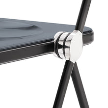 Load image into Gallery viewer, Sedia Plia (struttura nera seduta nero fumè)