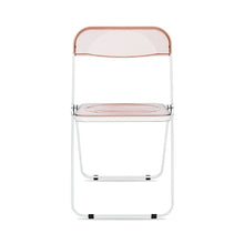 Load image into Gallery viewer, Sedia Plia (struttura bianca seduta rosa fumè)