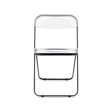 Load image into Gallery viewer, Sedia Plia (struttura nera seduta trasparente)