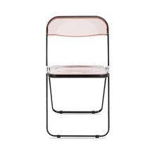 Load image into Gallery viewer, Sedia Plia (struttura nera seduta rosa fumè)