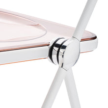 Load image into Gallery viewer, Sedia Plia (struttura bianca seduta rosa fumè)