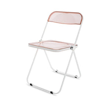 Load image into Gallery viewer, Sedia Plia (struttura bianca seduta rosa fumè)