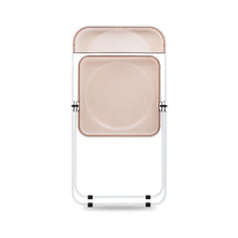 Load image into Gallery viewer, Sedia Plia (struttura bianca seduta rosa fumè)