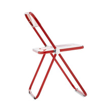 Load image into Gallery viewer, Sedia Plia (struttura rossa seduta rosa fumè)