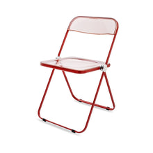 Load image into Gallery viewer, Sedia Plia (struttura rossa seduta rosa fumè)