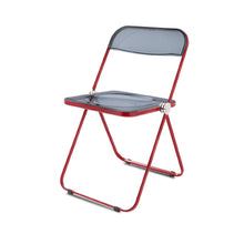 Load image into Gallery viewer, Sedia Plia (struttura rossa seduta nero fumè)