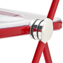 Carica l'immagine nel visualizzatore di Gallery, Sedia Plia (struttura rossa seduta trasparente)