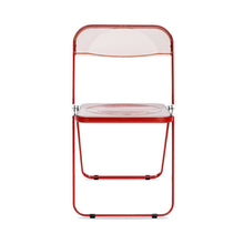Load image into Gallery viewer, Sedia Plia (struttura rossa seduta rosa fumè)