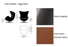 Carica l&#39;immagine nel visualizzatore di Gallery, 3316 Egg Chair Poltrona - Pelle Essential Walnut/ Warm Graphite
