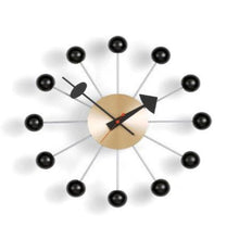 Load image into Gallery viewer, Ball Clock orologio da parete nero e ottone
