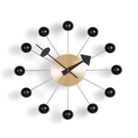 Ball Clock orologio da parete nero e ottone