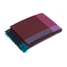 Load image into Gallery viewer, Colour Block Blankets coperta blu - bordeaux
