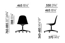Carica l&#39;immagine nel visualizzatore di Gallery, Eames Plastic Side Chair PSCC sedia ufficio su ruote
