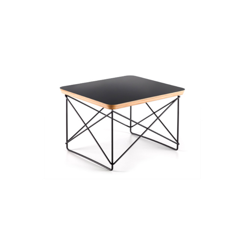 Occasional Table LTR top in HPL nero e basamento nero