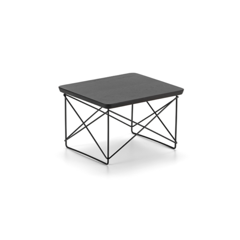 Occasional Table LTR top in rovere scuro massello e basamento nero