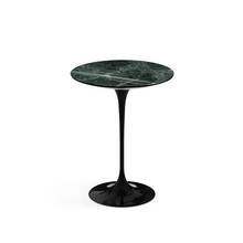 Carica l&#39;immagine nel visualizzatore di Gallery, Tavolino Saarinen Ø 41 base nera e piano in marmo verde alpi
