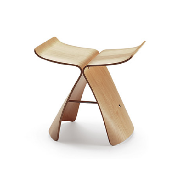 Sgabello Butterfly Stool finitura acero