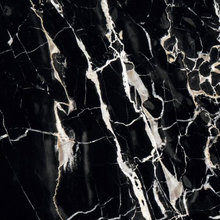 Carica l&#39;immagine nel visualizzatore di Gallery, Tavolino Saarinen Ø 41 base nera e piano in marmo portoro silver
