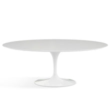 Carica l&#39;immagine nel visualizzatore di Gallery, Tavolo Saarinen ovale 198x121 cm Base bianca/Piano laminato bianco
