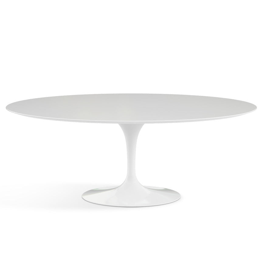 Tavolo Saarinen ovale 198x121 cm Base bianca/Piano laminato bianco