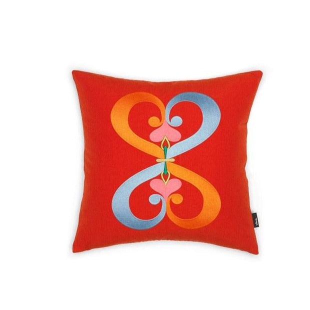 Cuscino Embroidered Pillows Double Heart, rosso