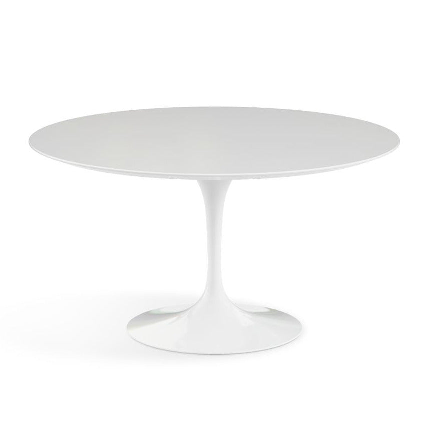 Tavolo Saarinen Ø 137 cm (base bianca piano in laminato bianco)