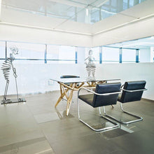 Load image into Gallery viewer, Tavolo Reale 200 x 90 piano in cristallo - base in rovere naturale
